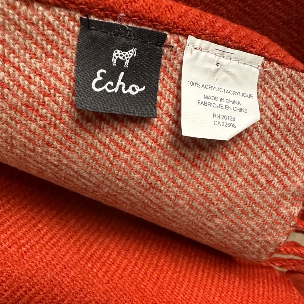 Echo Women's Red and Brown Poncho - Picture 4 of 4
